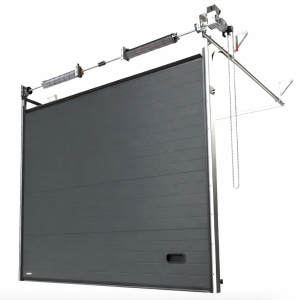 Porte Sectionnelle Industrielle L 4.0 m x H 4.5 m en panneaux sandwich 40 mm isolé Acier de Type S Stucco.