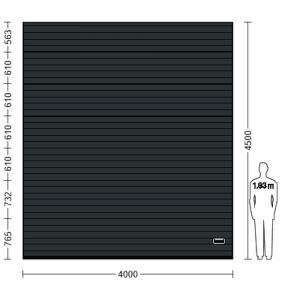 Porte Sectionnelle Industrielle L 4.0 m x H 4.5 m en panneaux sandwich 40 mm isolé Acier de Type S Stucco.