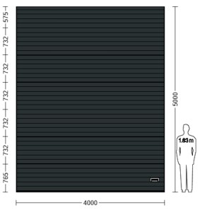 Porte Sectionnelle Industrielle L 4.0 m x H 5.0 m en panneaux sandwich 40 mm isolé Acier de Type S Stucco.