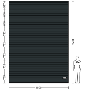 Porte Sectionnelle Industrielle L 4.0 m x H 5.5 m en panneaux sandwich 40 mm isolé Acier de Type S Stucco.