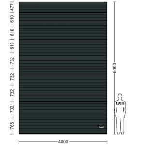 Porte Sectionnelle Industrielle L 4.0 m x H 6.0 m en panneaux sandwich 40 mm isolé Acier de Type S Stucco.