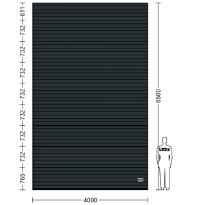 Porte Sectionnelle Industrielle L 4.0 m x H 6.5 m en panneaux sandwich 40 mm isolé Acier de Type S Stucco.