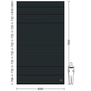 Porte Sectionnelle Industrielle L 4.0 m x H 7.0 m en panneaux sandwich 40 mm isolé Acier de Type S Stucco.