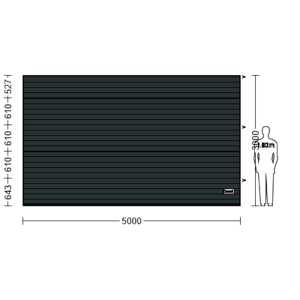 Porte Sectionnelle Industrielle L 5.0 m x H 3.0 m en panneaux sandwich 40 mm isolé Acier de Type S Stucco.