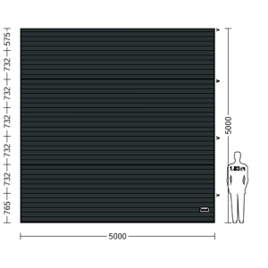 Porte Sectionnelle Industrielle L 5.0 m x H 5.0 m en panneaux sandwich 40 mm isolé Acier de Type S Stucco.