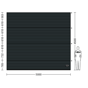 Porte Sectionnelle Industrielle L 5.0 m x H 4.5 m en panneaux sandwich 40 mm isolé Acier de Type S Stucco.