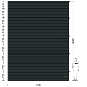 Porte Sectionnelle Industrielle L 5.0 m x H 6.5 m en panneaux sandwich 40 mm isolé Acier de Type S Stucco.