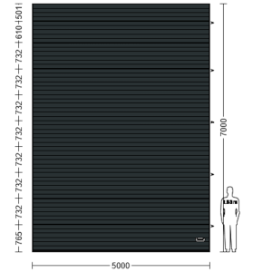 Porte Sectionnelle Industrielle L 5.0 m x H 7.0 m en panneaux sandwich 40 mm isolé Acier de Type S Stucco.