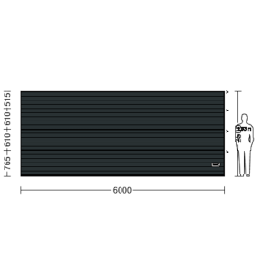 Porte Sectionnelle Industrielle L 6.0 m x H 2.5 m en panneaux sandwich 40 mm isolé Acier de Type S Stucco.