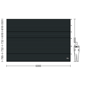 Porte Sectionnelle Industrielle L 6.0 m x H 4.0 m en panneaux sandwich 40 mm isolé Acier de Type S Stucco.
