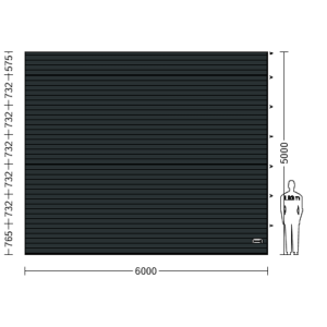 Porte Sectionnelle Industrielle L 6.0 m x H 5.0 m en panneaux sandwich 40 mm isolé Acier de Type S Stucco.