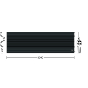 Porte Sectionnelle Industrielle L 8.0 m x H 2.5 m en panneaux sandwich 40 mm isolé Acier de Type S Stucco.