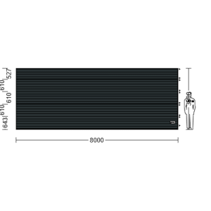 Porte Sectionnelle Industrielle L 8.0 m x H 3.0 m en panneaux sandwich 40 mm isolé Acier de Type S Stucco.