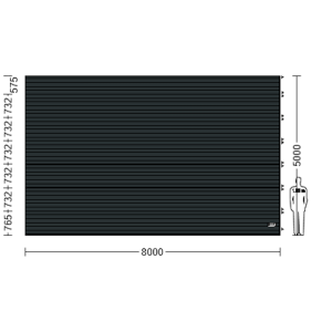 Porte Sectionnelle Industrielle L 8.0 m x H 5.0 m en panneaux sandwich 40 mm isolé Acier de Type S Stucco.