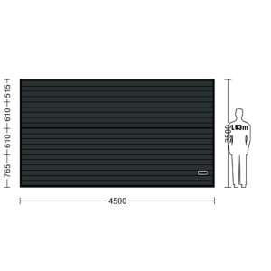 Porte Sectionnelle Industrielle L 4.5 m x H 2.5 m en panneaux sandwich 40 mm isolé Acier de Type S Stucco.