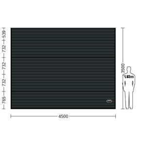 Porte Sectionnelle Industrielle L 4.5 m x H 3.5 m en panneaux sandwich 40 mm isolé Acier de Type S Stucco.