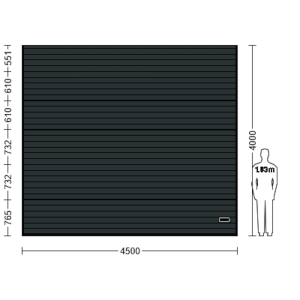 Porte Sectionnelle Industrielle L 4.5 m x H 4.0 m en panneaux sandwich 40 mm isolé Acier de Type S Stucco.