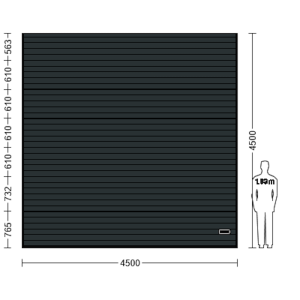 Porte Sectionnelle Industrielle L 4.5 m x H 4.5 m en panneaux sandwich 40 mm isolé Acier de Type S Stucco.