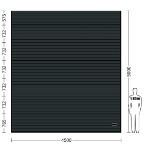 Porte Sectionnelle Industrielle L 4.5 m x H 5.0 m en panneaux sandwich 40 mm isolé Acier de Type S Stucco.