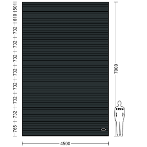 Porte Sectionnelle Industrielle L 4.5 m x H 7.0 m en panneaux sandwich 40 mm isolé Acier de Type S Stucco.