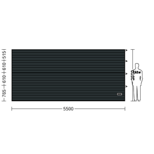 Porte Sectionnelle Industrielle L 5.5 m x H 2.5 m en panneaux sandwich 40 mm isolé Acier de Type S Stucco.