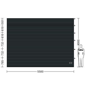 Porte Sectionnelle Industrielle L 5.5 m x H 4.0 m en panneaux sandwich 40 mm isolé Acier de Type S Stucco.