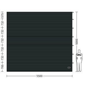 Porte Sectionnelle Industrielle L 5.5 m x H 5.0 m en panneaux sandwich 40 mm isolé Acier de Type S Stucco.