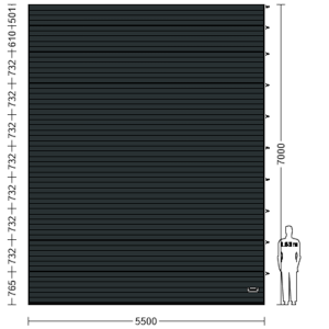 Porte Sectionnelle Industrielle L 5.5 m x H 7.0 m en panneaux sandwich 40 mm isolé Acier de Type S Stucco.