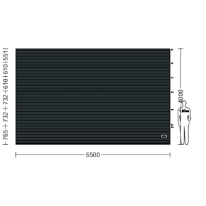 Porte Sectionnelle Industrielle L 6.5 m x H 4.0 m en panneaux sandwich 40 mm isolé Acier de Type S Stucco.