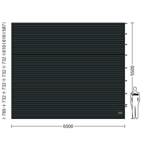 Porte Sectionnelle Industrielle L 6.5 m x H 5.5 m en panneaux sandwich 40 mm isolé Acier de Type S Stucco.