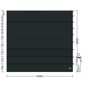 Porte Sectionnelle Industrielle L 6.5 m x H 6.0 m en panneaux sandwich 40 mm isolé Acier de Type S Stucco.