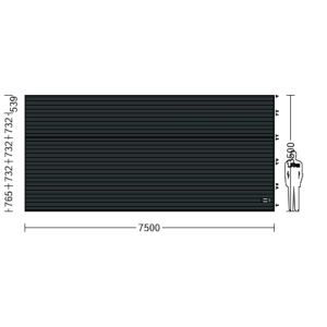 Porte Sectionnelle Industrielle L 7.5 m x H 3.5 m en panneaux sandwich 40 mm isolé Acier de Type S Stucco.