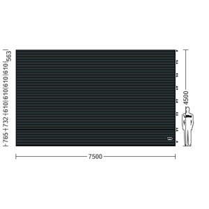 Porte Sectionnelle Industrielle L 7.5 m x H 4.5 m en panneaux sandwich 40 mm isolé Acier de Type S Stucco.