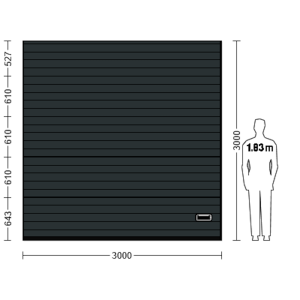 Porte Sectionnelle Industrielle L 3.0 m x H 3.0 m en panneaux sandwich 40 mm isolé Acier de Type S Stucco.
