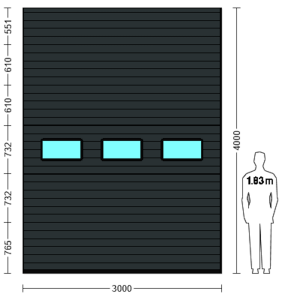 Porte Sectionnelle Industrielle L 3.0 m x H 4.0 m en panneaux sandwich 40 mm isolé avec Hublots