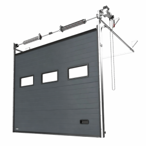 Porte Sectionnelle Industrielle L 3.5 m x H 3.0 m en panneaux sandwich 40 mm isolé avec Hublots