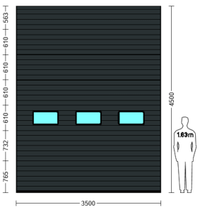 Porte Sectionnelle Industrielle L 3.5 m x H 4.5 m en panneaux sandwich 40 mm isolé avec Hublots