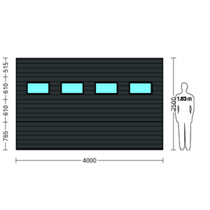 Porte Sectionnelle Industrielle L 4.0 m x H 2.5 m en panneaux sandwich 40 mm isolé avec Hublots