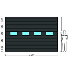 Porte Sectionnelle Industrielle L 4.5 m x H 3.0 m en panneaux sandwich 40 mm isolé avec Hublots