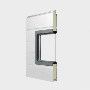 Porte Sectionnelle Industrielle L 5.0 m x H 3.0 m en panneaux sandwich 40 mm isolé avec Hublots