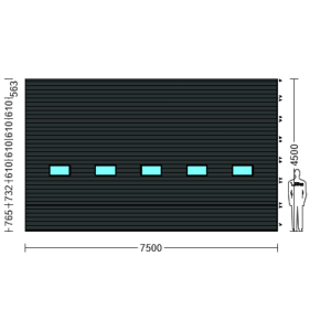 Porte Sectionnelle Industrielle L 7.5 m x H 4.5 m en panneaux sandwich 40 mm isolé avec Hublots