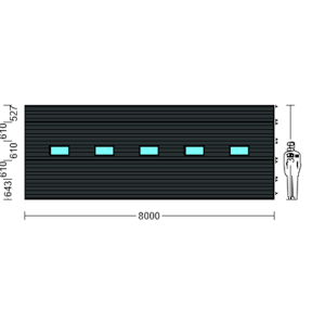 Porte Sectionnelle Industrielle L 8.0 m x H 3.0 m en panneaux sandwich 40 mm isolé avec Hublots