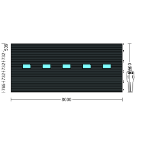Porte Sectionnelle Industrielle L 8.0 m x H 3.5 m en panneaux sandwich 40 mm isolé avec Hublots