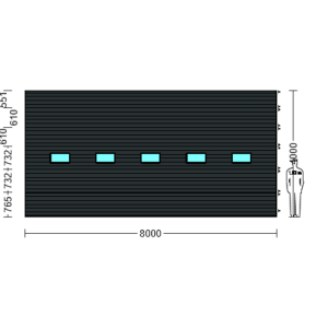 Porte Sectionnelle Industrielle L 8.0 m x H 4.0 m en panneaux sandwich 40 mm isolé avec Hublots