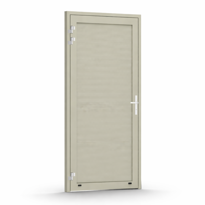 Porte de service industrielle L 1.05 m x H 2.05 m en encadrement aluminium et remplissage panneaux acier 40 mm