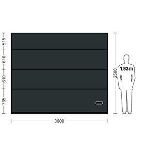 Porte Sectionnelle Industrielle L 3.0 m x H 2.5 m en panneaux sandwich 40 mm isolé Acier de Type Micro-Vague Lisse.