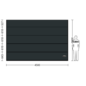 Porte Sectionnelle Industrielle L 4.5 m x H 3.0 m en panneaux sandwich 40 mm isolé Acier de Type Micro-Vague Lisse.