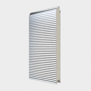 Porte Sectionnelle Industrielle L 4.5 m x H 5.5 m en panneaux sandwich 40 mm isolé Acier de Type Micro-Vague Lisse.