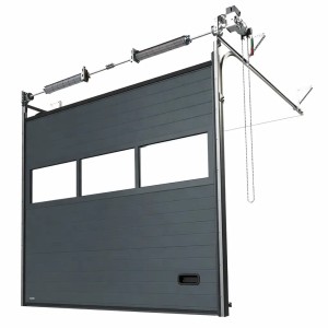 Porte Sectionnelle Industrielle L 3.0 m x H 3.0 m en panneaux sandwich 40 mm isolé avec Rangée vitrée