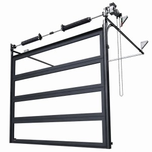 Porte sectionnelle industrielle vitrée L 2.5 m x H 2.5 m en panneaux aluminium 40 mm et double vitrage plexiglass Full Vision